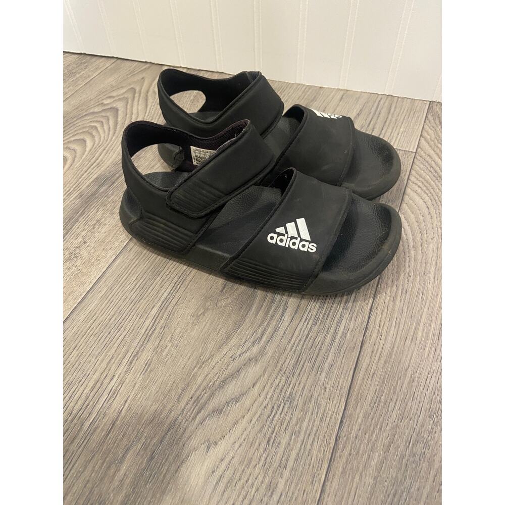 Adidas Adilette E Strap Kids Slides Black White, Size 2, Outdoor, Strap and Hook - Picture 3 of 5